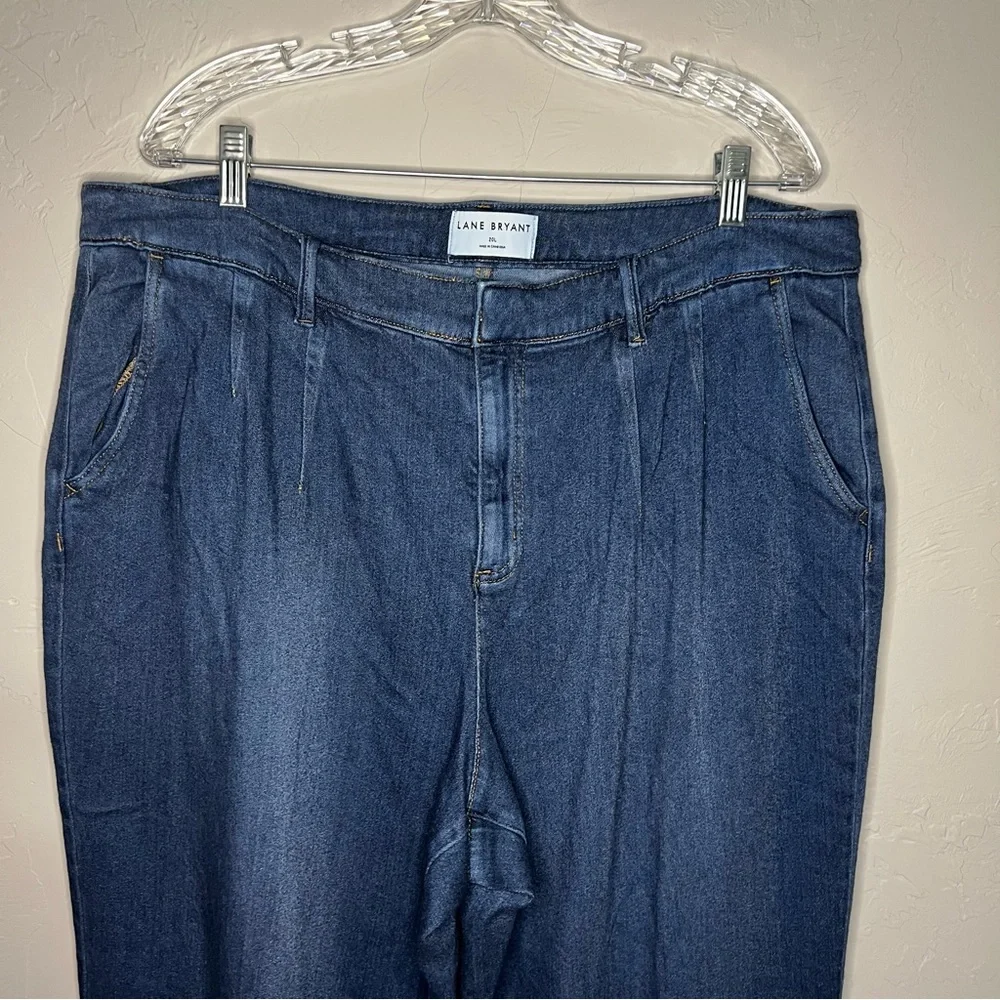 Lane Bryant Mid Rise Classic Fit Wide Leg Viscose Lyocel Long Tall Trouser Jeans